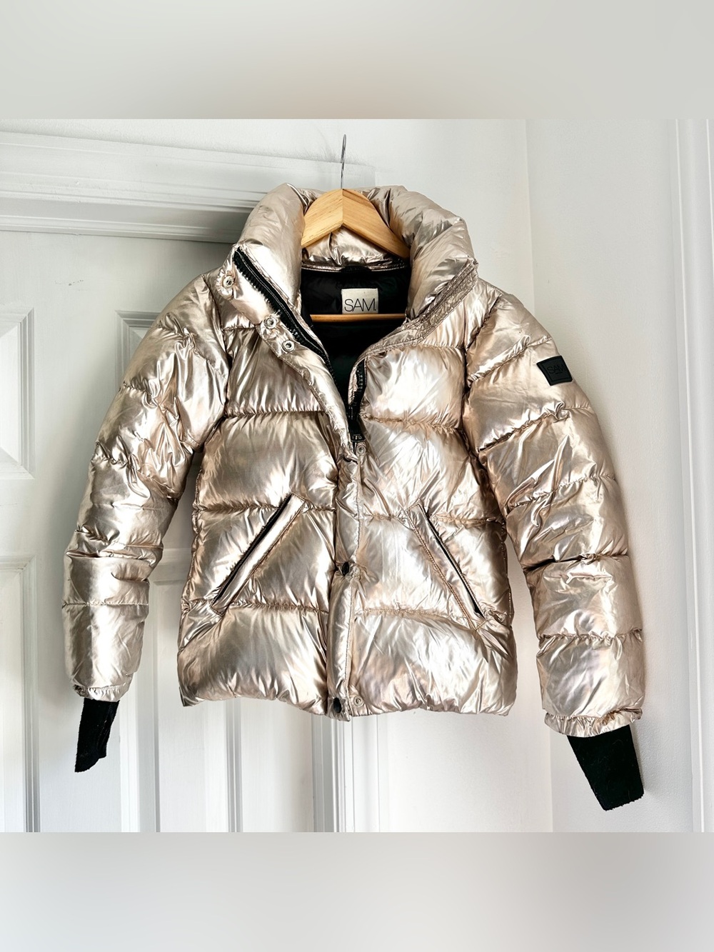 SAM Metallic Silver Puffer Jacket for Kids